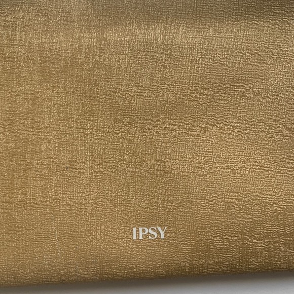 IPSY Cosmetic Makeup Bag OS Women’s Yellow Blue Gold Zipper Charm Stay Golden - Picture 6 of 7